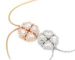 4 Clover 18K Gold Diamond Necklace 14.5mm 1.08 CT Womens