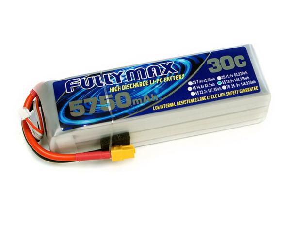 FULLYMAX LiPo Battery Pack 30C 5750mAh 5S 18.5V battery with XT60 connector for