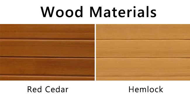 Red Cedar Sauna Wooden Steam Room Glass fiber reinforced plastic Base