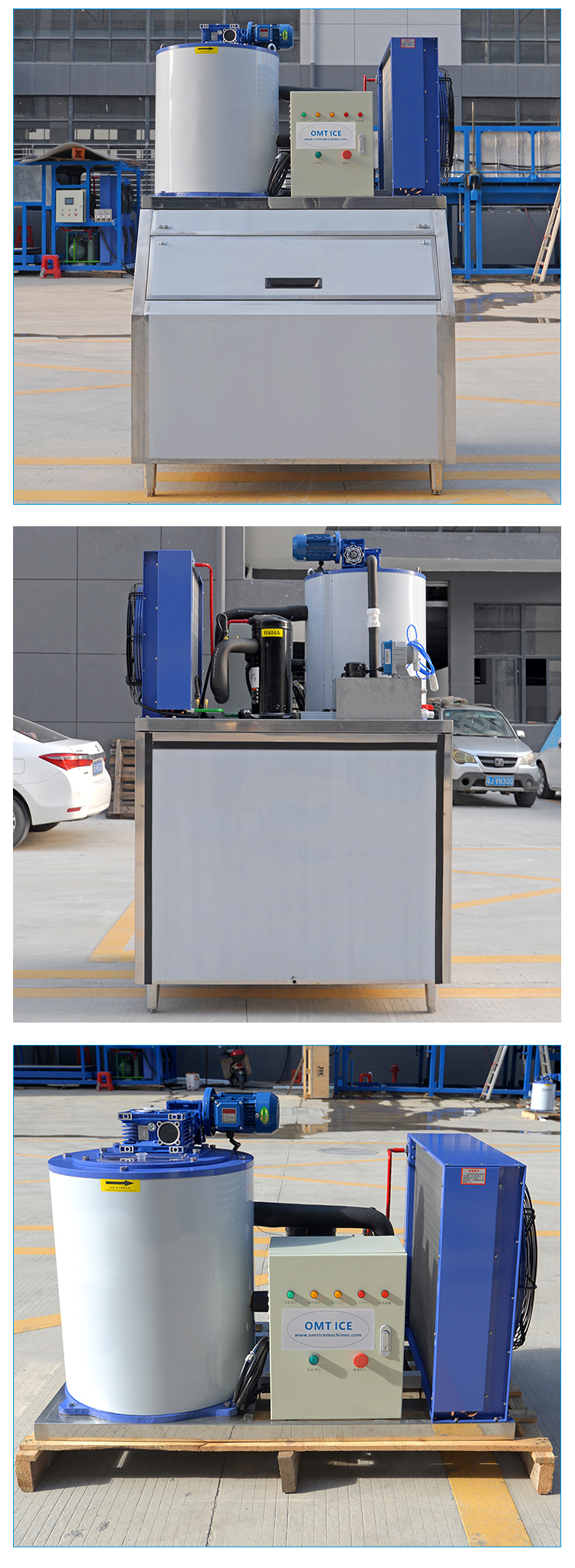 Industrial Flake Ice Machine 1 Ton Perfect for Fish in Food Beverage Shops