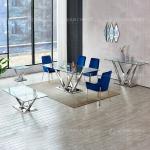 Qiancheng 0.4cbm Glass Dining Sets 6 Chairs 200cm Dining Table And Chairs