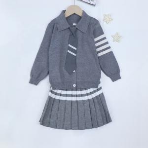 Wholesale knitted children clothing sets two-piece suit baby school clothing set pullover sweater skirt outfit sets from china suppliers