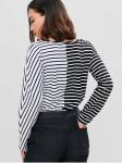 Antumn Women Contrasting Stripes Long Sleeve T-shirt