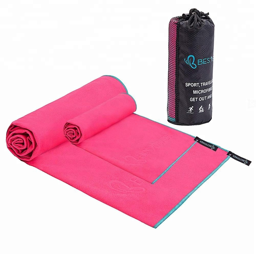 Quick Dry Suede Printed Sport Workout Fitness Microfiber Sports Gym Towel