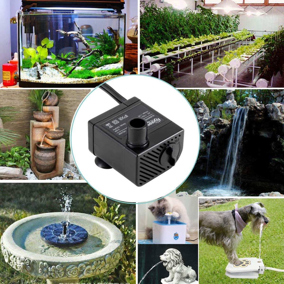 Quiet 53GPH 2 Nozzles Mini Aquarium Water Pump