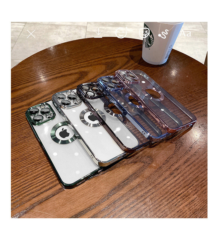 Electroplating Transparent Lens Film Mobile Phone Case For IPhone 14