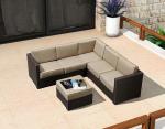 Aluminum Frame Outdoor Furniture L shaped Garden Sofa Set PE Rattan Furniture