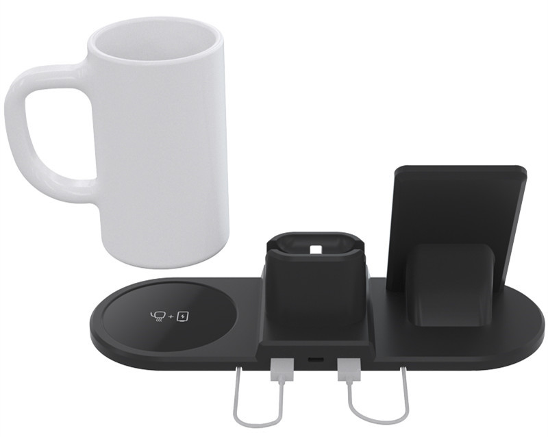 3 In 1 Wireless Charger Dock Station 10W 15w Qi Wireless Charging Thermostatic Cup