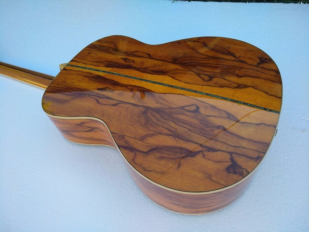 AAA quality new custom guitars OM body african sanders wood solid acoustic electric guitar