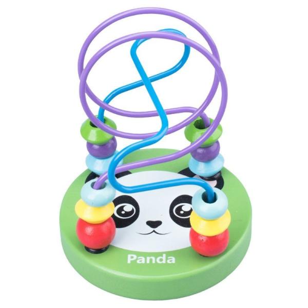 Montessori Wooden Toys for Kid Wooden Circles Bead Wire Maze Roller Coaster