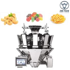 Wholesale Automatic Cashew Nut Candy Chips 10 / 14 Heads Weigher For Snack Food from china suppliers