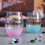 LFGB 450ml Wine Glass , Crystal Wine Glass For Anuversery Party