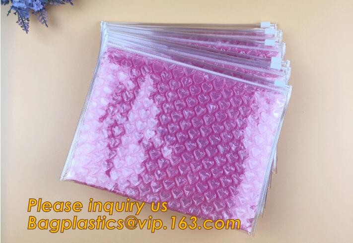 Holographic Zipper Slider Zip Lock Bubble Bag,Cosmetic Zipper Bag/Rose Gold Slider Bubble Bag with Logo,Slider Bubble Zi