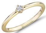 Solitaire Stone 14K Yellow Gold Jewelry Ring 0.1ct Claw Setting Type VS1 Clarity