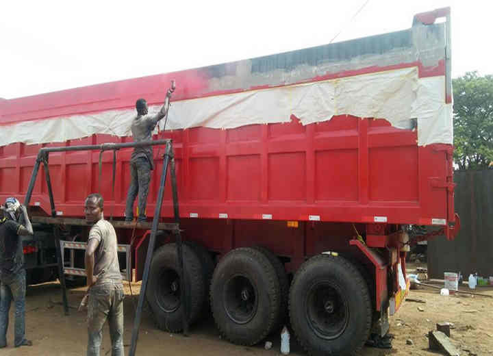 29.32 CBM bulk heavy duty tipper trailer for Ghana Market