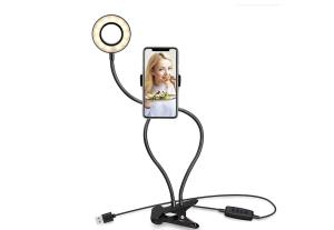 Wholesale 3 Colors Selfie Ring Light with Clip Stand &amp; Phone Holder, Led Circle Lights For Mobile Phone from china suppliers