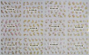 Wholesale Gold edge Gel Nail Art Supplier Nail Wraps Nail Sticker with butterfly-BLEJ359-370Gold from china suppliers