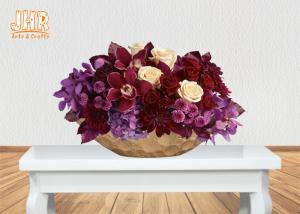 Wholesale Frosted Gold Fiberglass Decoration Flower Serving Bowl Centerpiece Table Vase from china suppliers