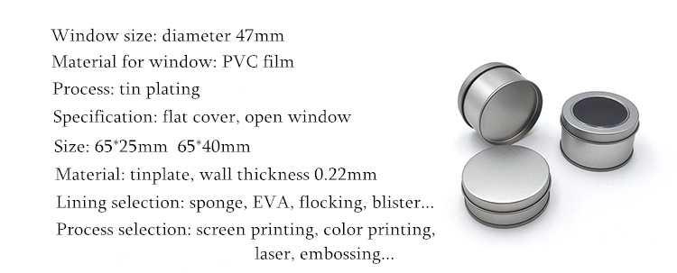 Cylinder Rustproof Printed Tin Boxes Multipurpose With PVC Window