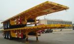 1310mm Wheel Base 3 Axle Flatbed Semi Trailer for Shipping / Carrier of 40 Feet