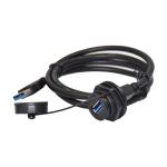 1.5A Waterproof Panel Mount Connector IP67 USB2.0 Male To Female Cable Assembly