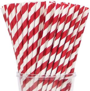 Wholesale 6.35mm Popsticks Red Striped Drinking Christmas Paper Straws from china suppliers