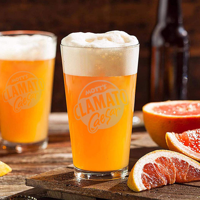 Customized Logo Cadmium Free 420ml Glass Beer Mug