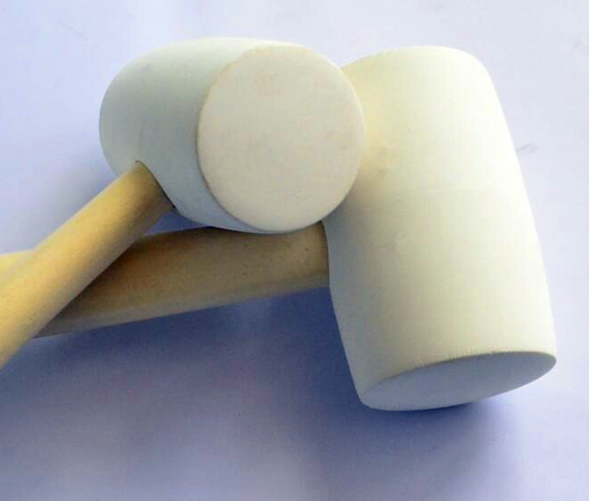White Color Rubber Hammer with Wooden Handle RHA-1 in hand tools, tools.