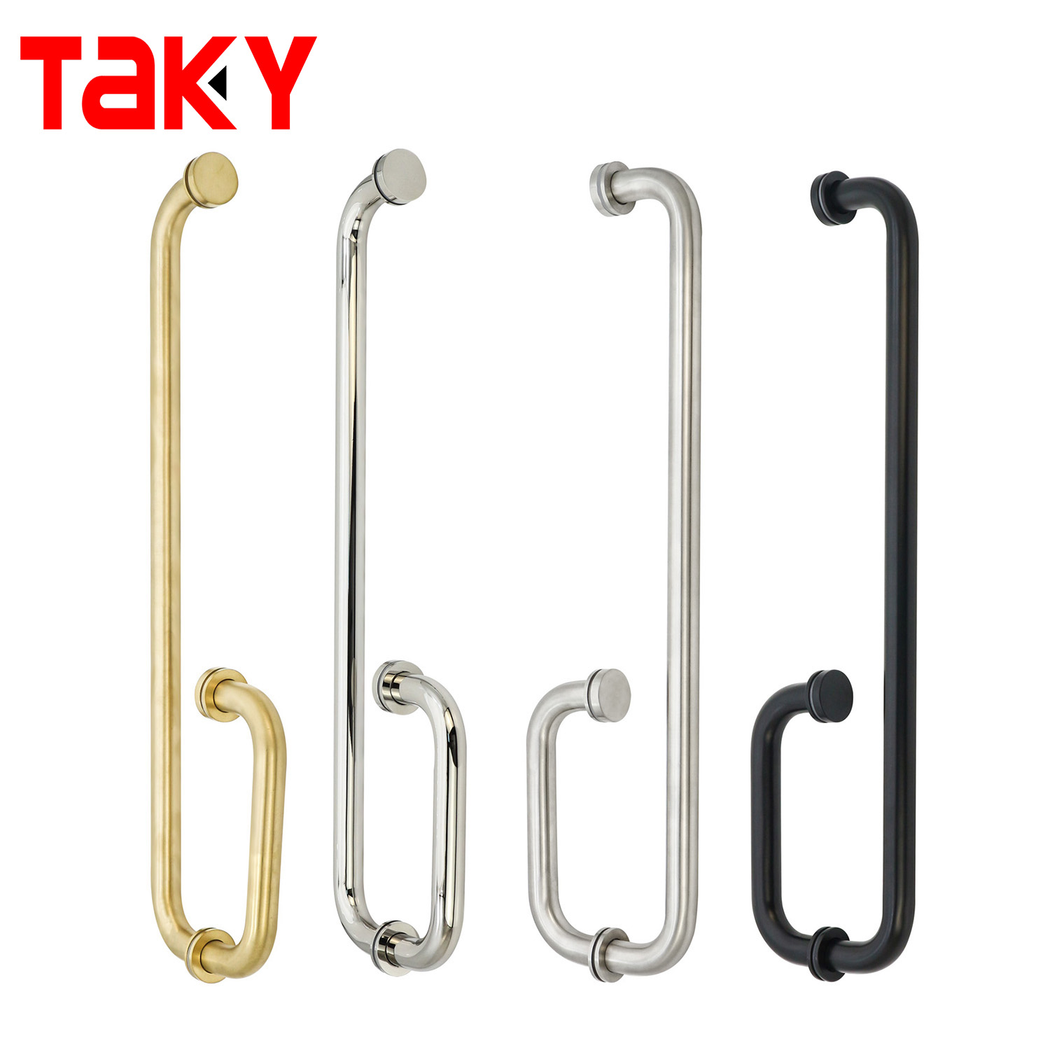 TK-C040 Round Stainless Steel Shower Room Glass Push Pull Handle with Polish Finish