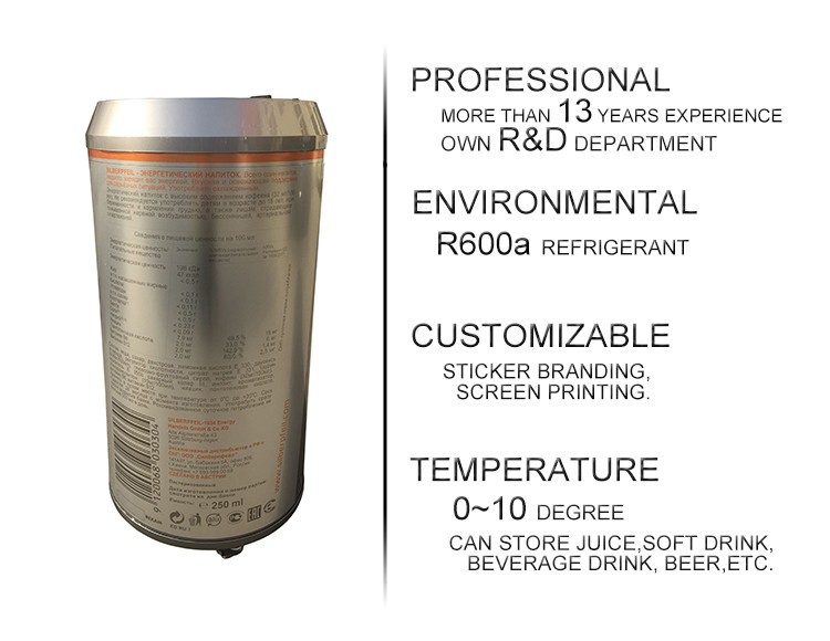 65L glass door display can cooler/ barrel shape refrigerator/round fridge/retro party cooler with wheel SC65Y