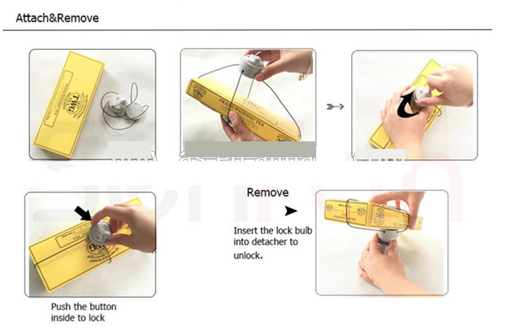 Security Round Self Alarm Tags For Boxes Remove Spider wrap