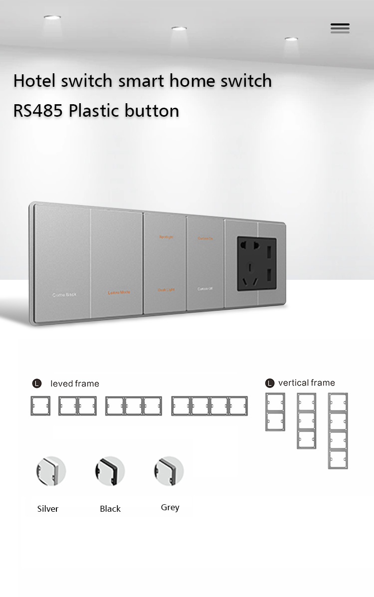 UK Square Box 2 Gang 12 Voltage RS485 Light Switch 86mmx86mm