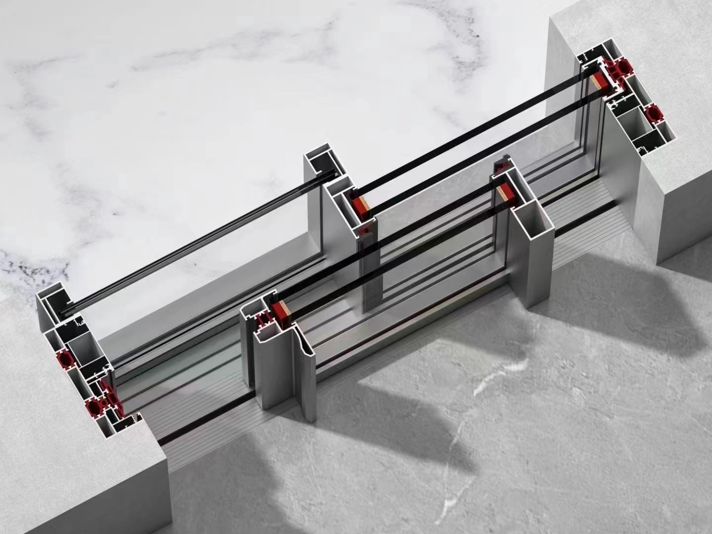 150 Electric Sliding Door  panoramic aluminium alloy for private residences,villas, commercial areas, offices, large balconies