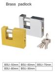 Rectangular Front Door Padlock Solid Brass Body Anti Pick Mushroom Drivers