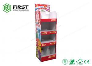 China Custom Free Floor Standing Corrugated Cardboard Waterproof Display Rack Shelf Stand on sale
