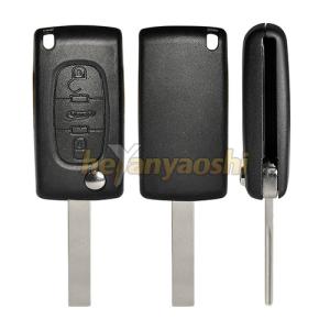 Wholesale Peugeot 407 Flip Remote Key Case / Cover , Battery On Board Folding PSA Shell Replacement from china suppliers