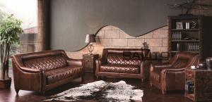 Wholesale antique Europe style 1+2+3 leather sofa set furniture from china suppliers