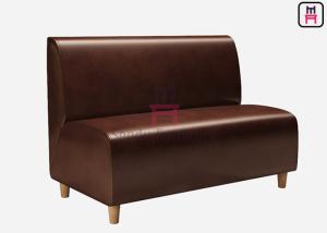 Wholesale Solid Wood Leg Brown Leather Upholstered Restaurant Booth 120cm Length from china suppliers