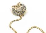 Diamond Inlaid Collar Lapel Pin Gold Copper Color For Clothing Pendant 2.5cm