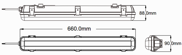 SAA TUV ERP GS CB 600mm high efficiency SMD 3014 led tri-proof light