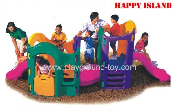 Quality Plastic Playground Kids , Indoor Playground Toys 8 In 1 Small Plastic Combination Children's Slide for sale