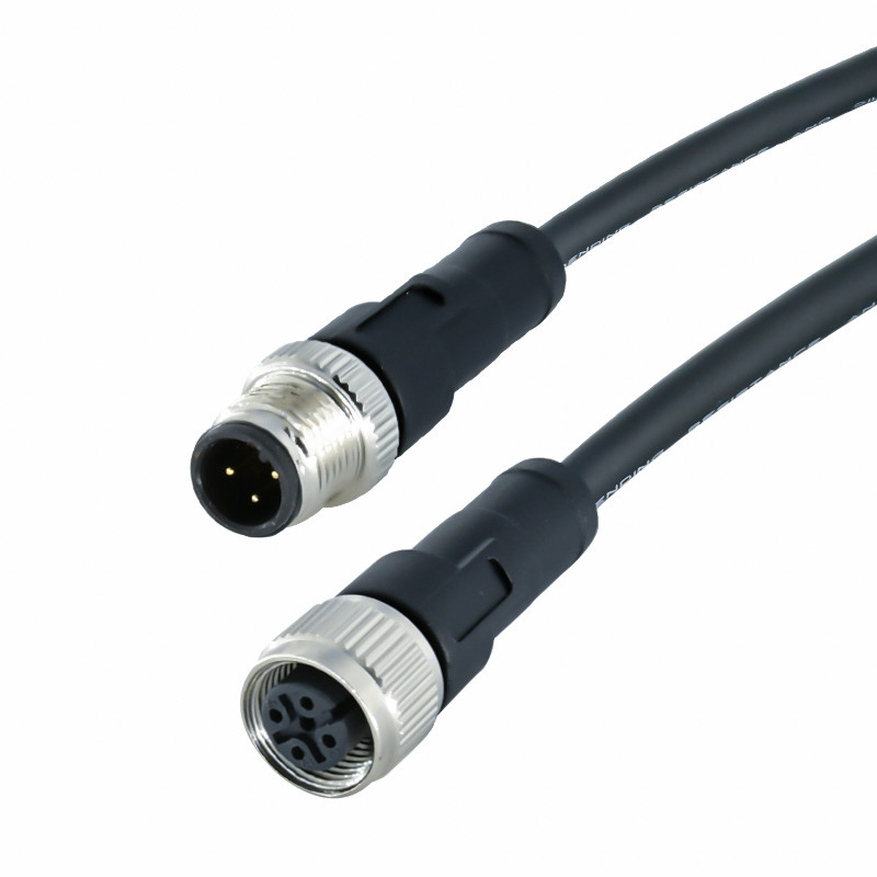 Straight 90 Degree Waterproof Circular Connector A Code Male Female M12 3 Pin Connector