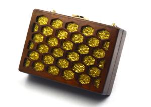 Wholesale Fashionable Hollowed Wood Evening Clutch Bags For Lady With Foil Gold Sheet from china suppliers