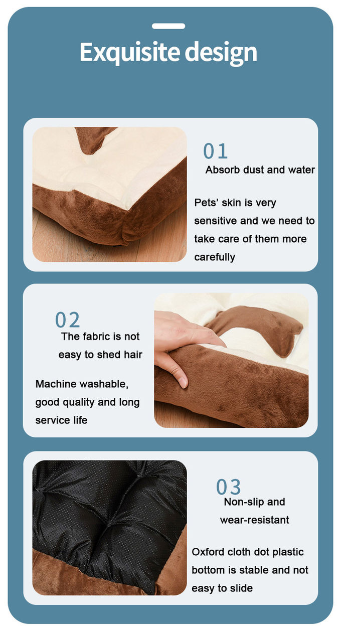 Luxury Cat Pet Calming Beds Cushion XXS XS S Rectangle Fluffy Dog Bed