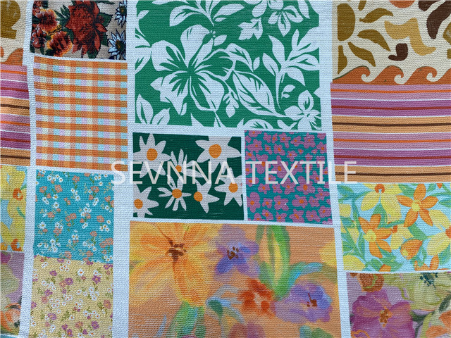 Soft Touch Daisy Pattern Recycled Swimwear Fabric Repreve Nylon