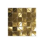 Wall Panel Decor Hairline Finish PVD Gold Stainless Steel Mosaic Tile