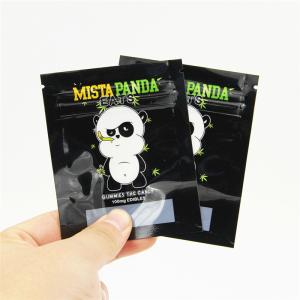 China custom label printed 0.5g 1g 2g black matte smell proof aluminum foil k zipper bags on sale