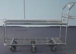 Rolling Wire Trolley Cart , Supermarket Shopping Trolley For Warehouse