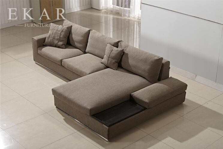 Italian Big Couch Linen Fabric Wide Sofa