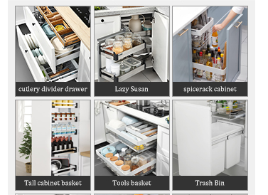 Kitchen Pantry Cabinets with Quartz Stone Countertop and Drawer Basket by YALIG 2024